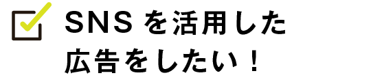 SNSを活用した広告をしたい
